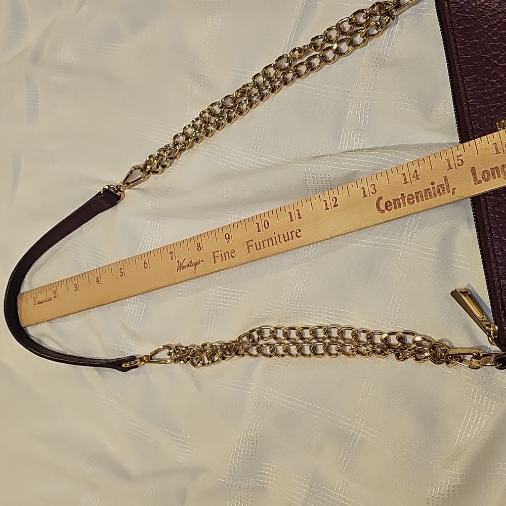 Lodis Deep Plum Convertable Clutch Multi Functional Chain And Leather Strap - Picture 11 of 16